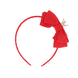 Angel's Face Cerchietto Rosso con Fiocco e Corona per Bambine