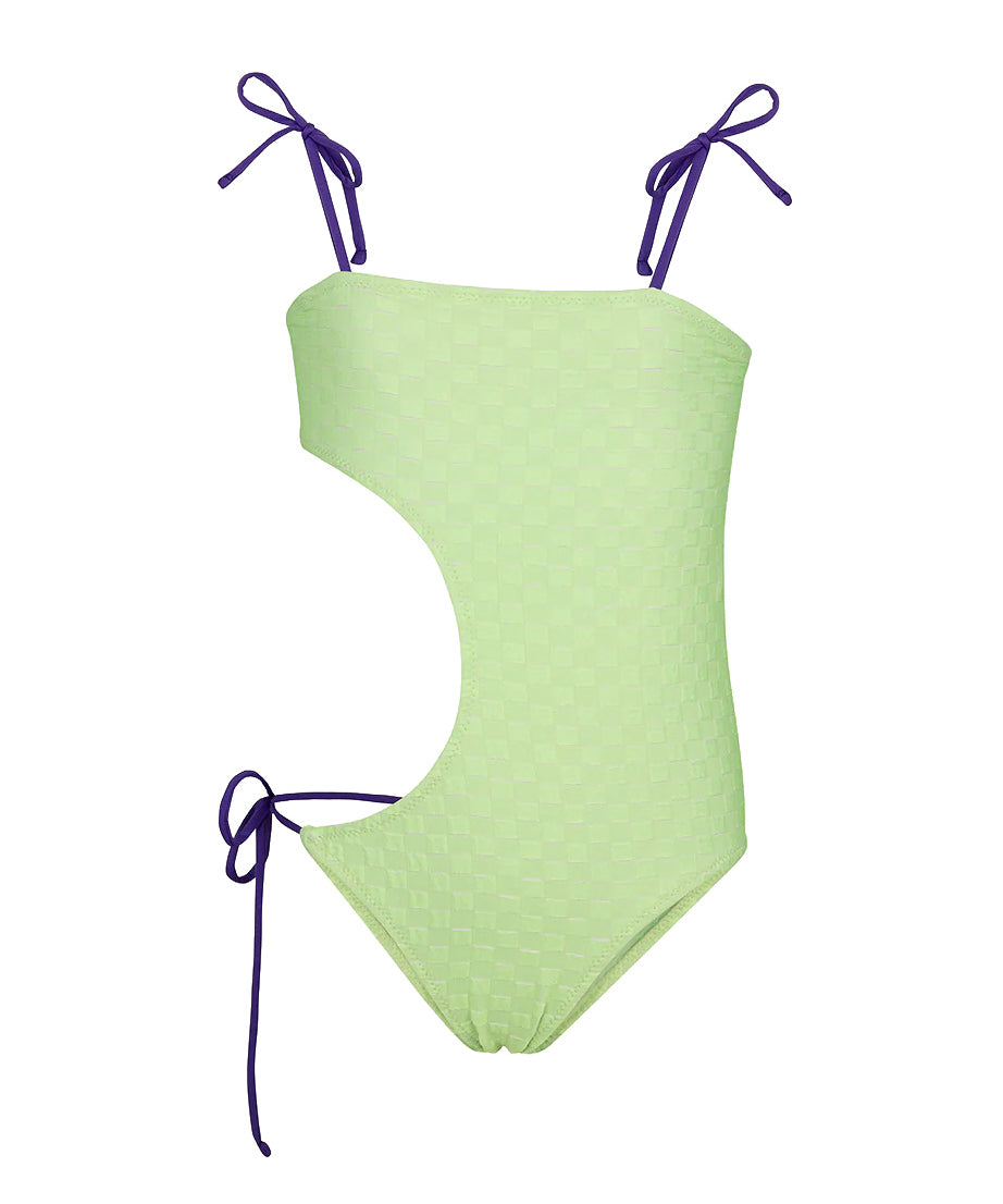 F**K Kids Costume Intero Verde e Viola per Bambine