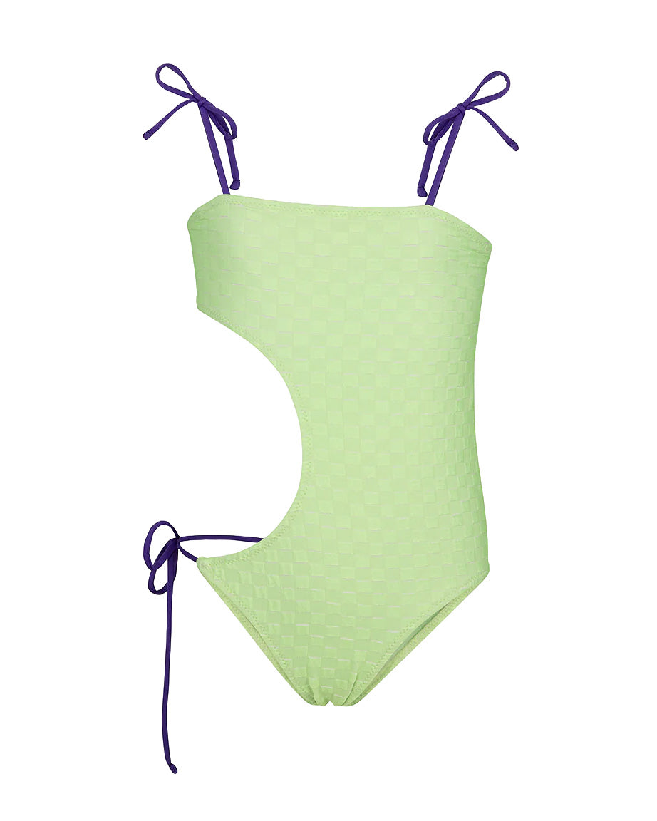 F**K Kids Costume Intero Verde e Viola per Bambine