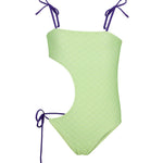 F**K Kids Costume Intero Verde e Viola per Bambine