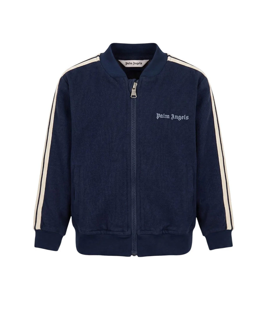 Palm Angels Kids Giacca con Zip e Logo in Denim per Neonati