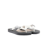 Moschino Kids Infradito Bianco e Nero con Logo Teddy per Bambini
