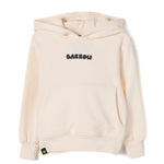 Barrow Kids Felpa con Cappuccio Crema con Stampa Retro e Logo (fronte)