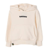 Barrow Kids Felpa con Cappuccio Crema con Stampa Retro e Logo (fronte)