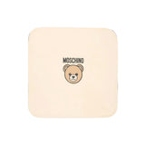 Moschino Kids Copertina Beige in Cotone con Stampa Teddy Bear e Logo Unisex
