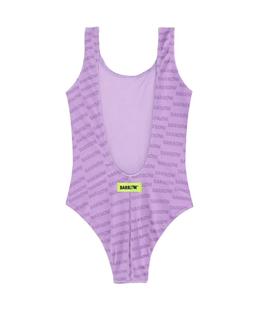Barrow Kids Costume Intero Lilla All-Over con Stampa per Bambine