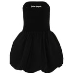 Palm Angels Kids Abito Nero con Logo per Bambine