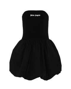 Palm Angels Kids Abito Nero con Logo per Bambine