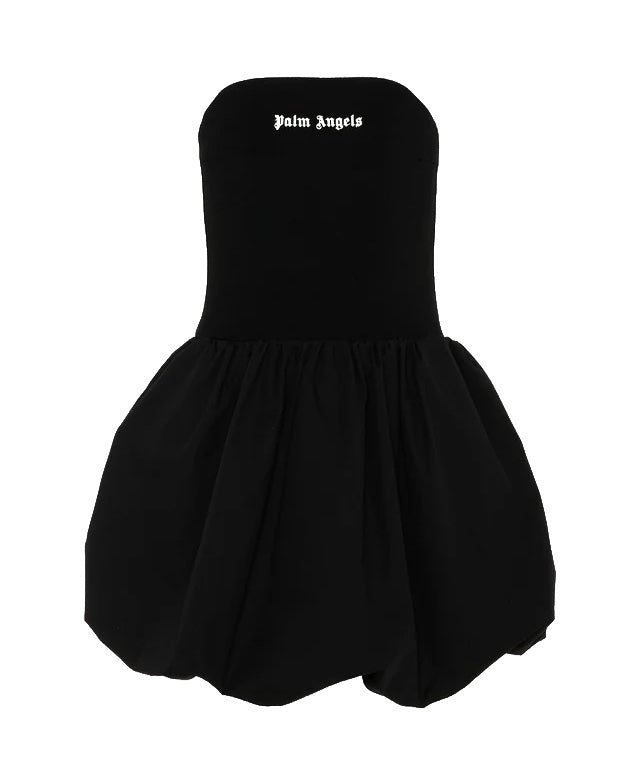 Palm Angels Kids Abito Nero con Logo per Bambine