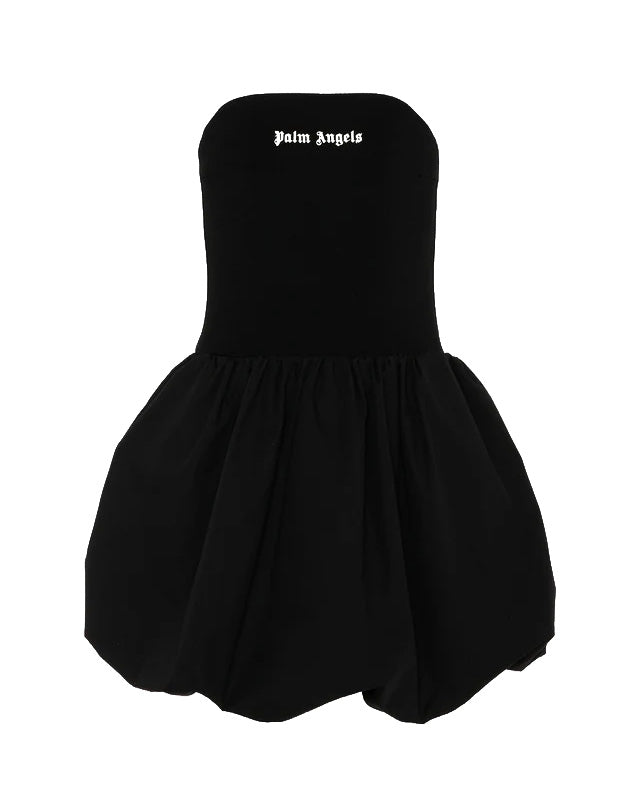 Palm Angels Kids Abito Nero con Logo per Bambine