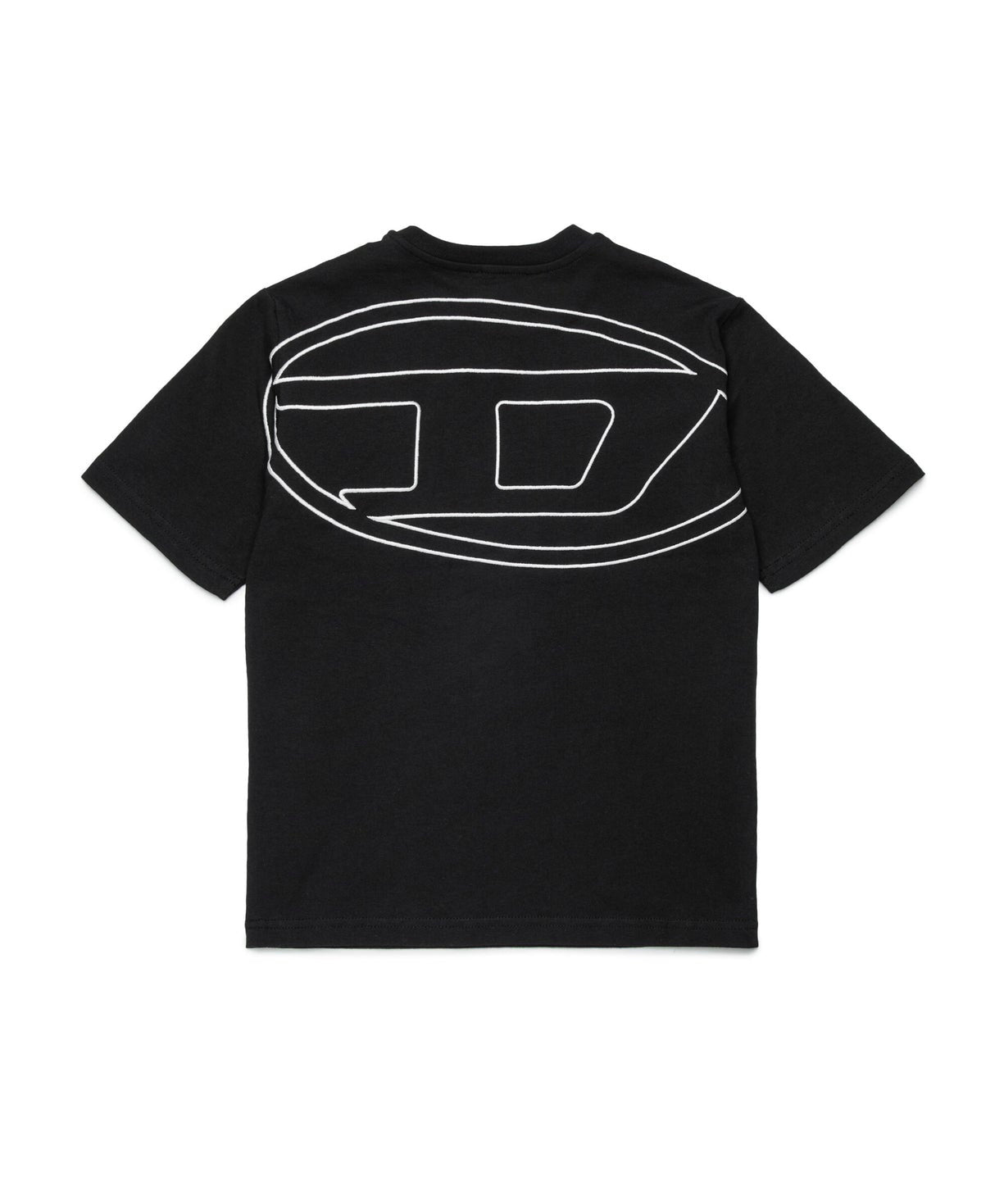 Diesel Kids T-shirt Nera con Logo e Macro Oval D