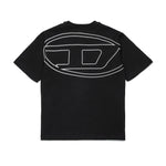 Diesel Kids T-shirt Nera con Logo e Macro Oval D