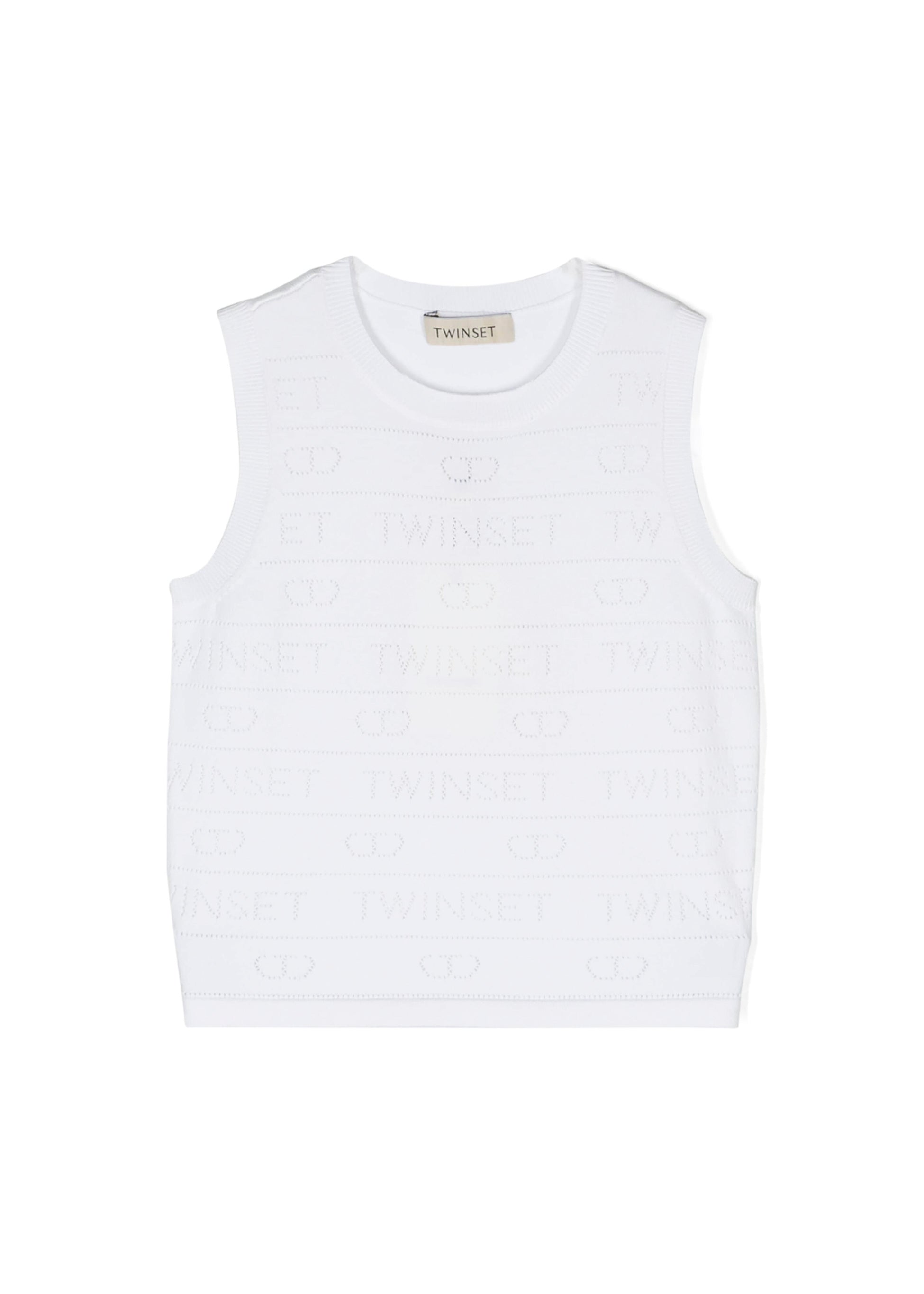 Twinset Kids Top Bianco Con Logo Florence Kids (fronte)