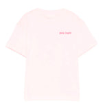 Palm Angels Kids T-Shirt Rosa con Logo Fucsia per Bambina