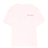 Palm Angels Kids T-Shirt Rosa con Logo Fucsia per Bambina