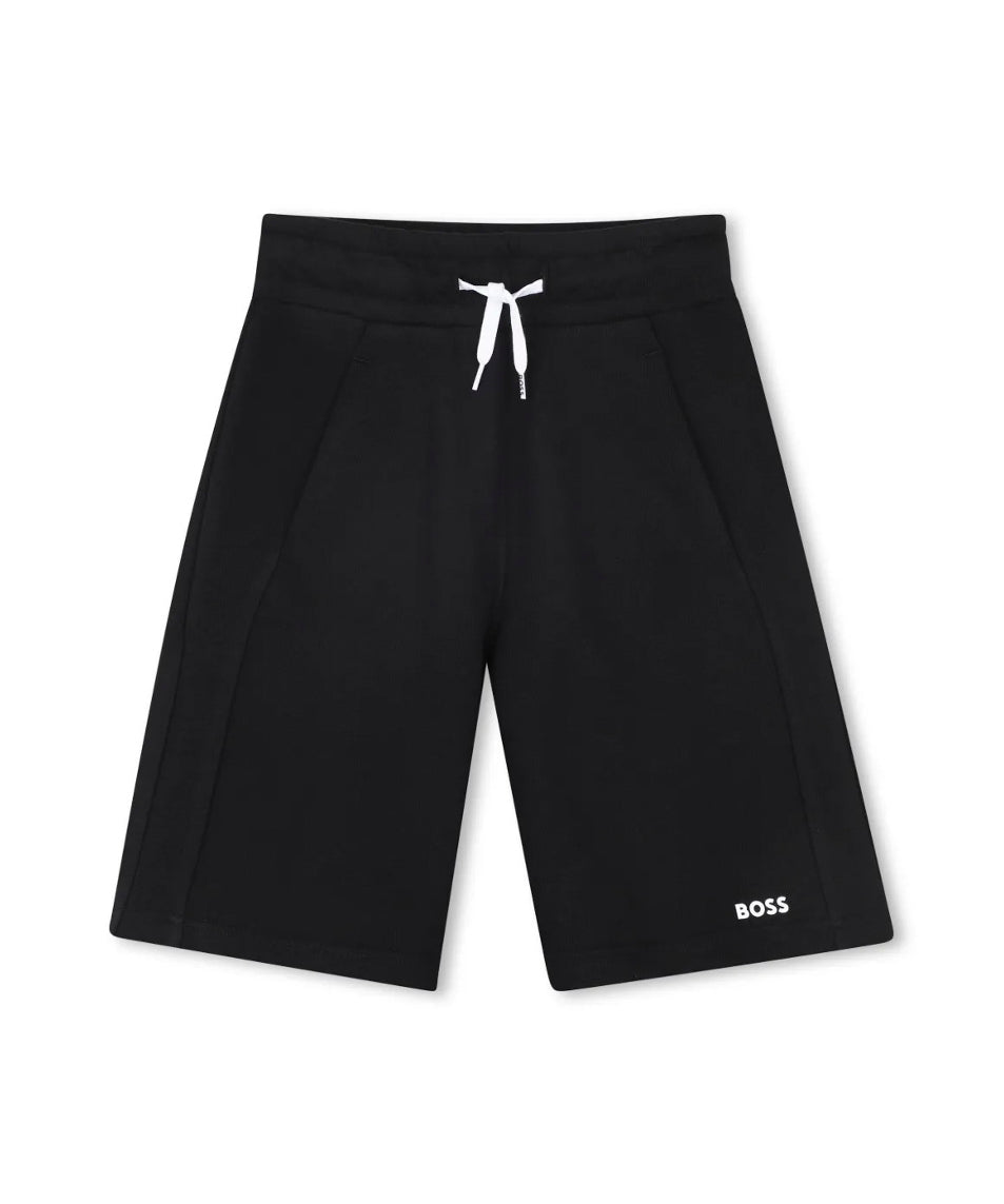 Boss Kids Bermuda Nero con Micro Logo per Bambini