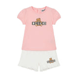 Moschino Kids Completo T-shirt con Stampa Logo e Shorts con Stampa Logo