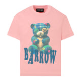 Barrow Kids T-Shirt Rosa Girocollo Stampa Teddy per Bambine