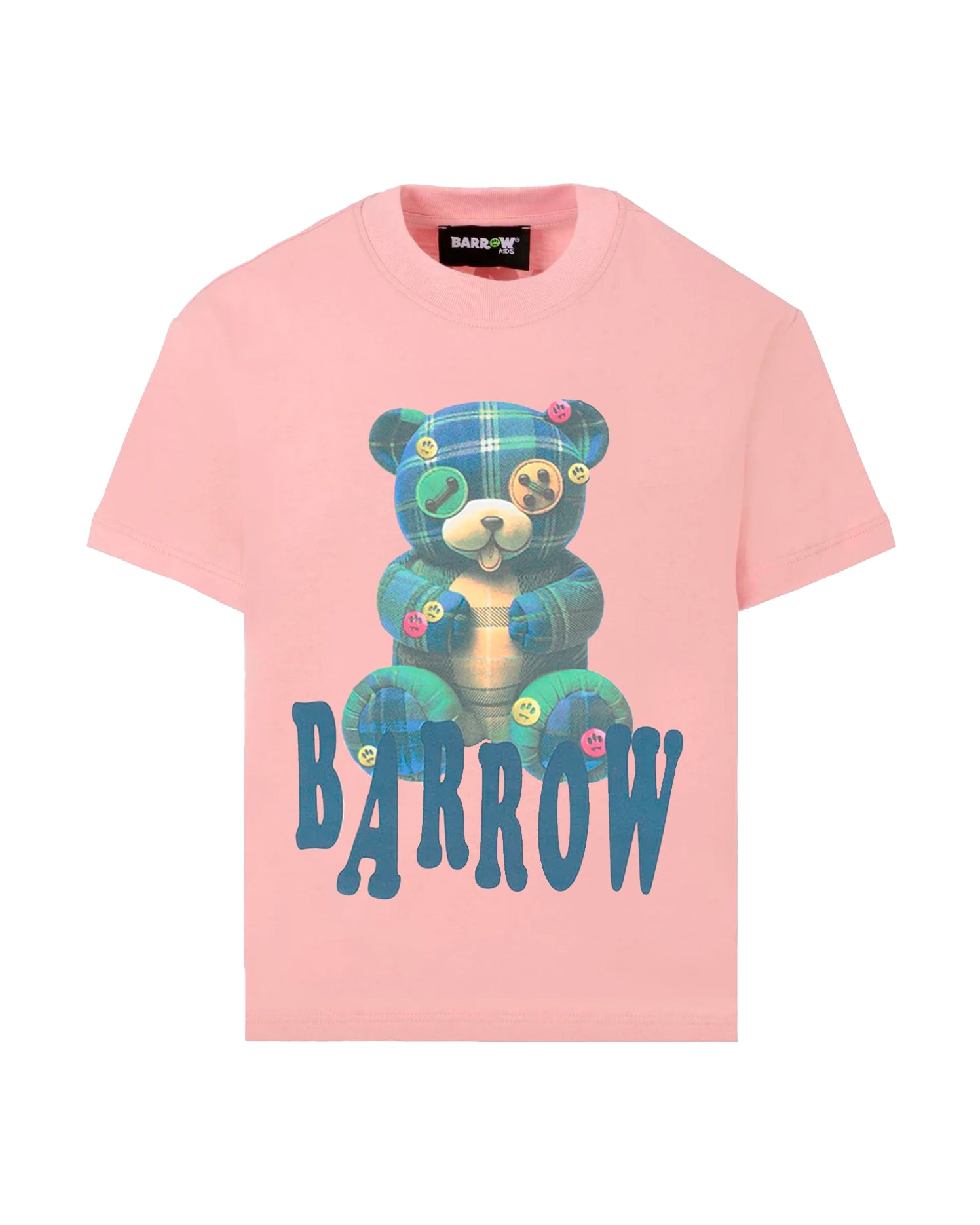 Barrow Kids T-Shirt Rosa Girocollo Stampa Teddy per Bambine