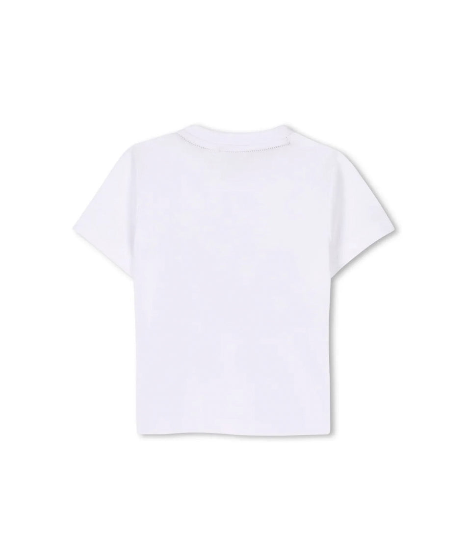 Boss Kids T-shirt Bianca con Stampa Boss per Neonati (retro)