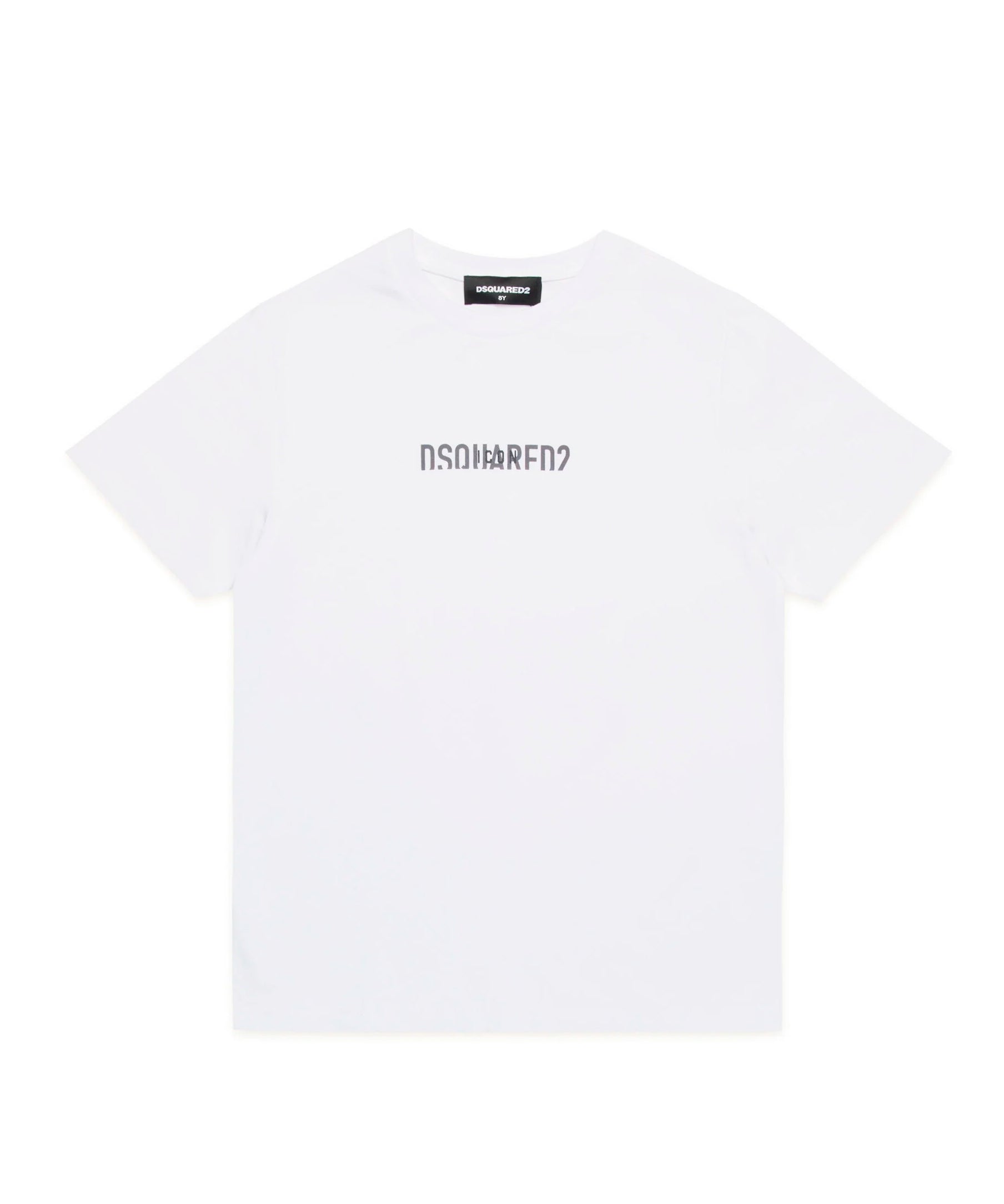 Dsquared2 Kids T-Shirt Bianca con Logo a Contrasto Nero per Bambini
