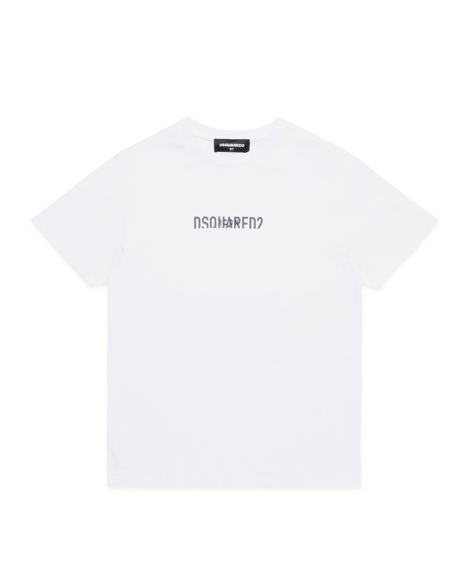 Dsquared2 Kids T-Shirt Bianca con Logo a Contrasto Nero per Bambini