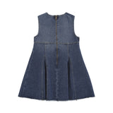Pinko Kids Abito in Denim con Logo per Bambine