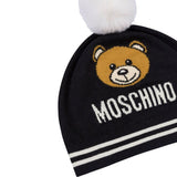 Moschino Kids Cappellino Nero con Logo Teddy Bear per Bambini (dettaglio)