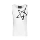 John Richmond Kids Canotta Bianco con Borchie per Bambini