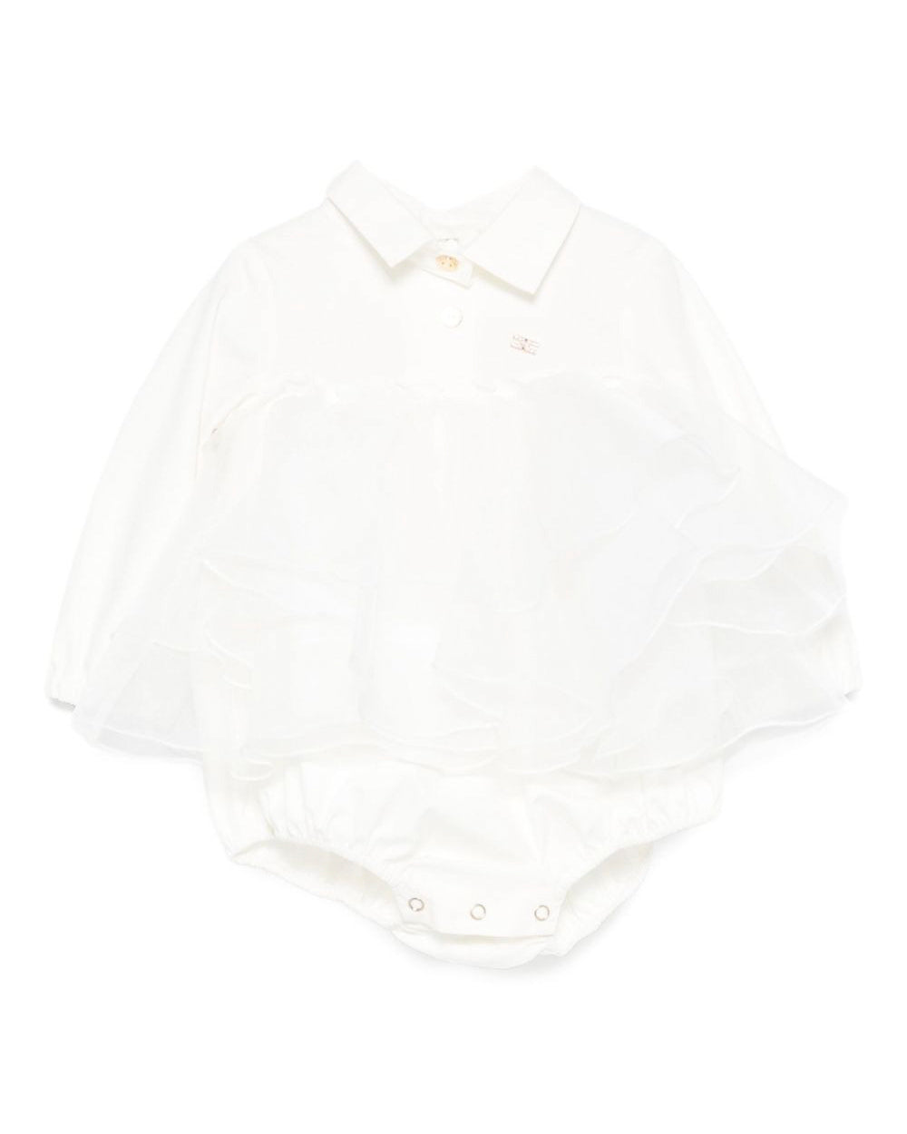 Elisabetta Franchi La Mia Bambina Pagliaccetto Panna per Neonate