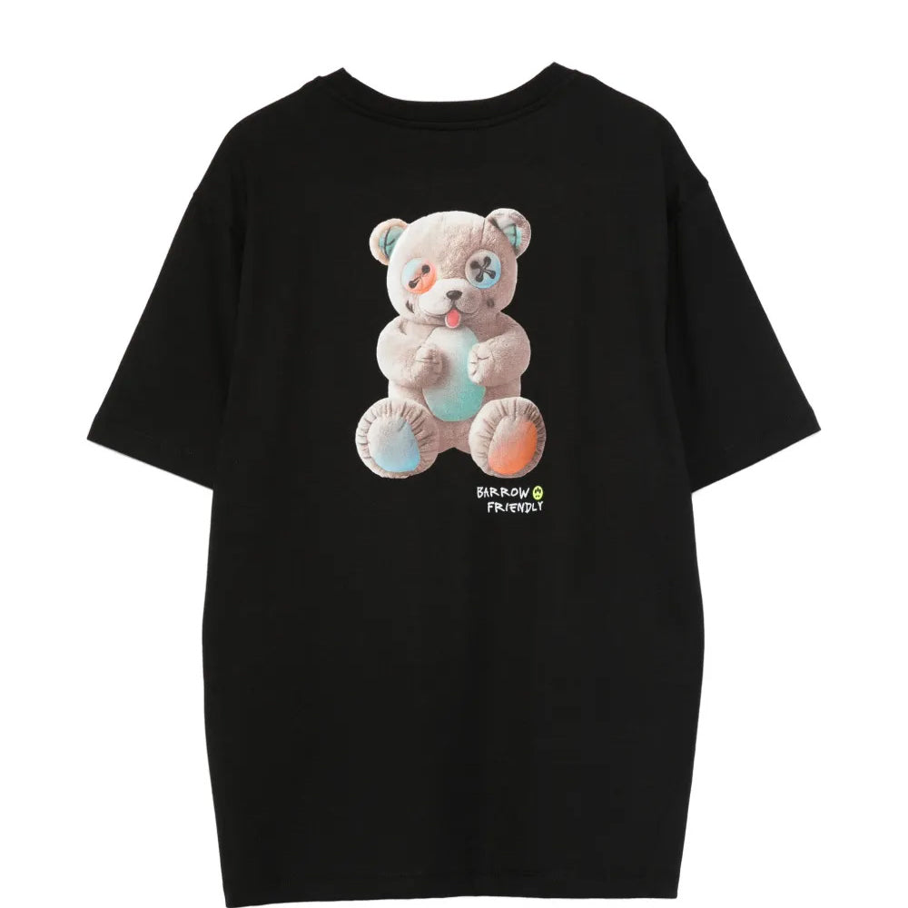 Barrow Kids T-Shirt Nero con Stampa Teddy Unisex