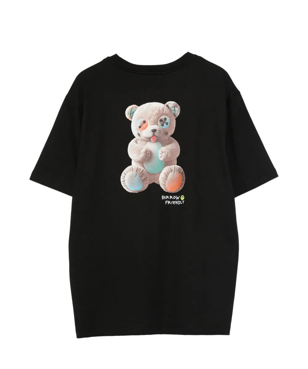 Barrow Kids T-Shirt Nero con Stampa Teddy Unisex