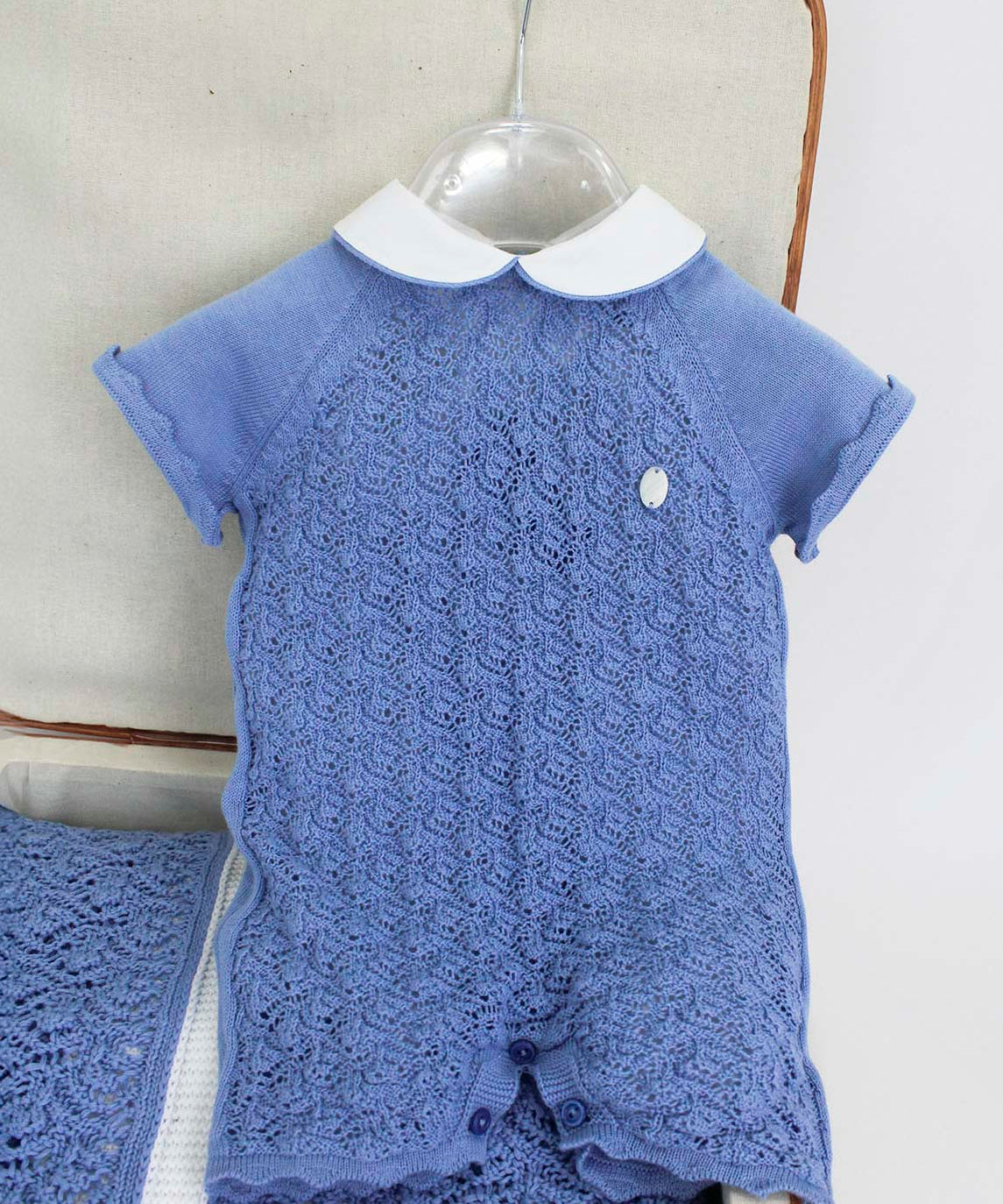 Le Coconne Pagliaccetto Celeste per Neonati (fronte)