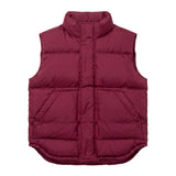 MM6 Maison Margiela Kids Gilet Imbottito Bordeaux Unisex con Logo Numerico Ricamato per Bambini e Bambine
