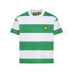 Barrow Kids T-shirt a Righe Bianco/Verde con Stampa Retro per Bambini (fronte)