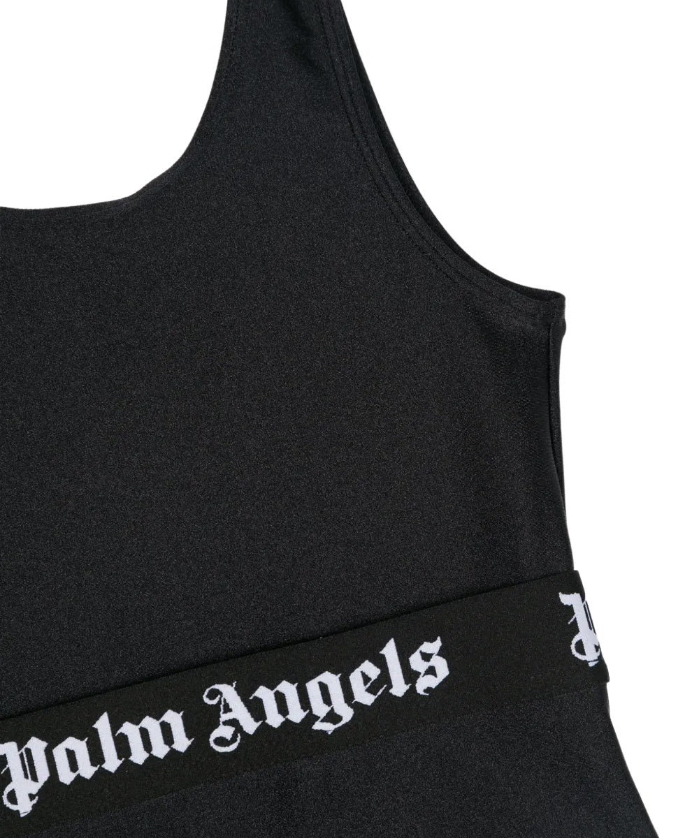 Palm Angels Kids Costume Nero con Banda Logata per Bambine