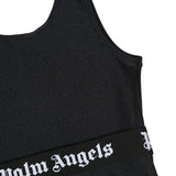 Palm Angels Kids Costume Nero con Banda Logata per Bambine
