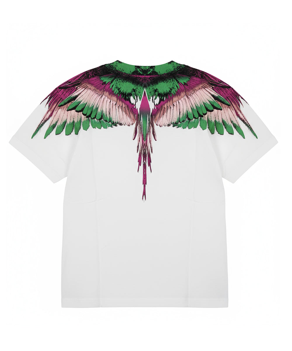 Marcelo Burlon County Of Milan Kids T-shirt Bianca con Stampa Ali per Bambini