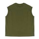Yes London Kids Canotta Verde Monocolore con Applicazione Logo per Bambini