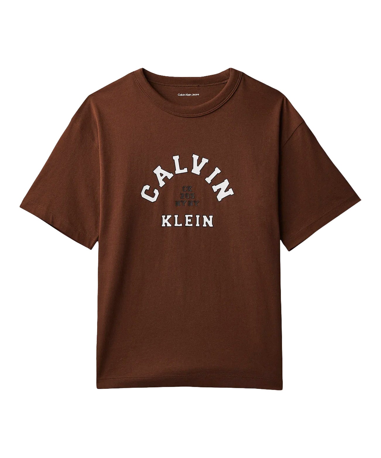 Calvin Klein Kids T-Shirt Marrone con Stampa Logo per Bambini