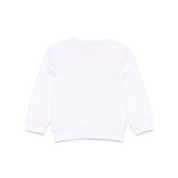 Dsquared2 Kids Felpa Girocollo Bianca con Stampa D2 Leaf per Neonati (retro)