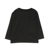 Moschino Kids Maglia Nera a Maniche Lunghe con Stampa Popcorn Teddy Bear e Logo Unisex per Neonati