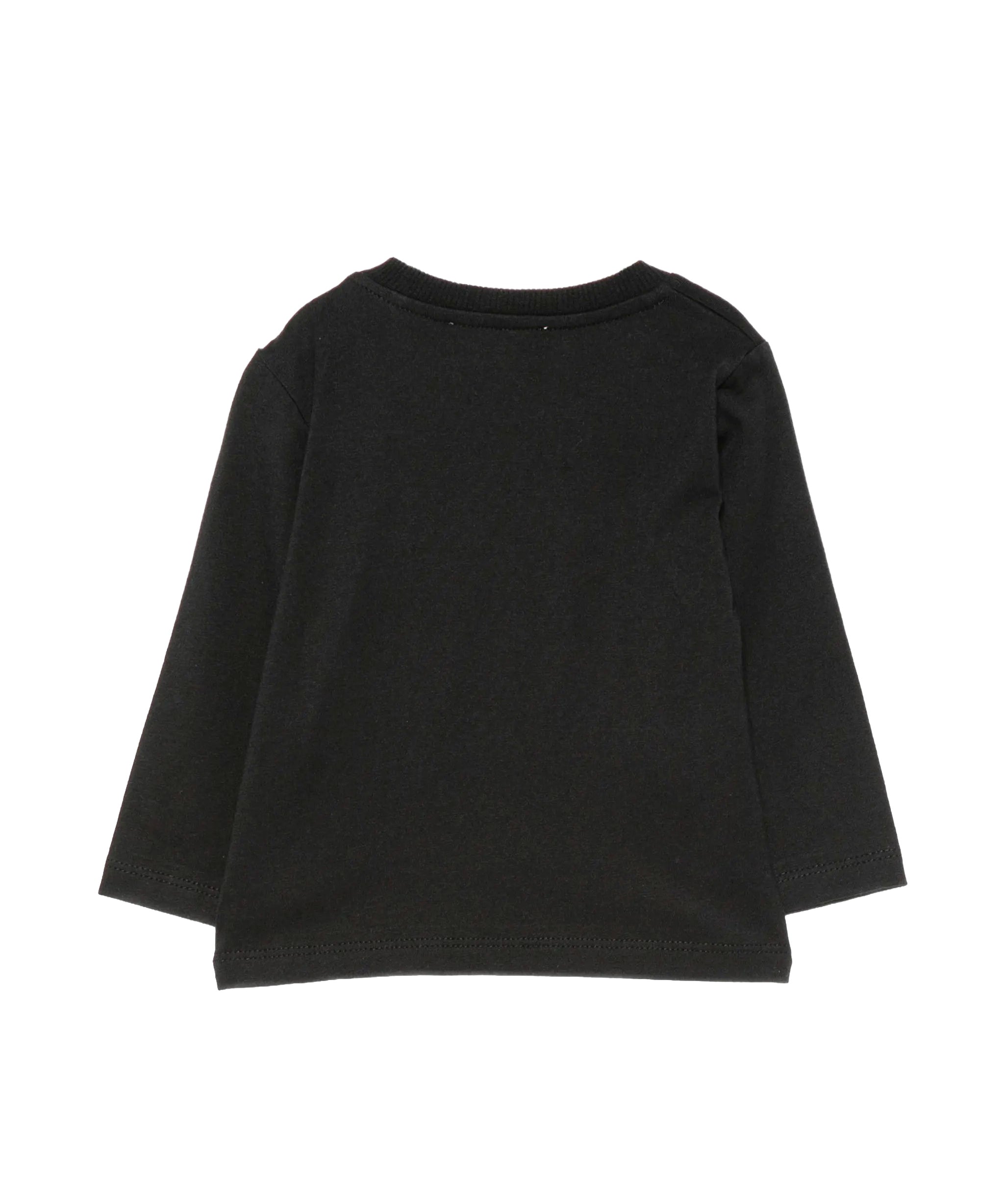 Moschino Kids Maglia Nera a Maniche Lunghe con Stampa Popcorn Teddy Bear e Logo Unisex per Neonati