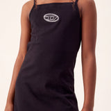Diesel Kids Abito Nero con Logo Oval-D per Bambine