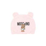 Moschino Kids Cappellino Rosa con Stampa Logo Teddy Bear per Neonate