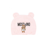 Moschino Kids Cappellino Rosa con Stampa Logo Teddy Bear per Neonate