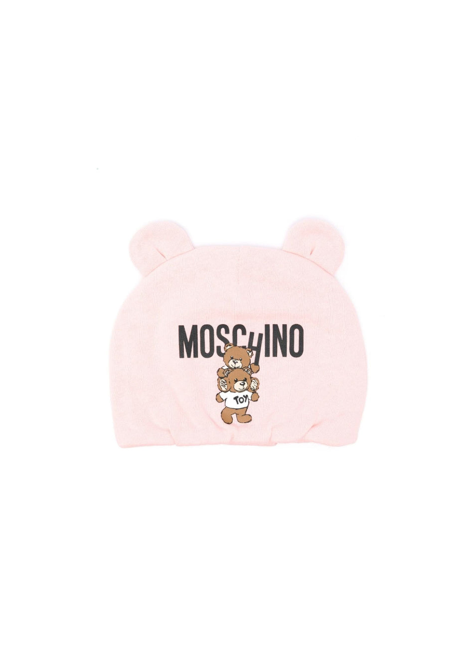 Moschino Kids Cappellino Rosa con Stampa Logo Teddy Bear per Neonate