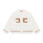 Elisabetta Franchi La Mia Bambina Cardigan in Maglia con Logo Jacquard