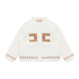 Elisabetta Franchi La Mia Bambina Cardigan in Maglia con Logo Jacquard