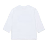 Diesel Kids T-Shirt Bianco con Stampa Celeste per Neonati